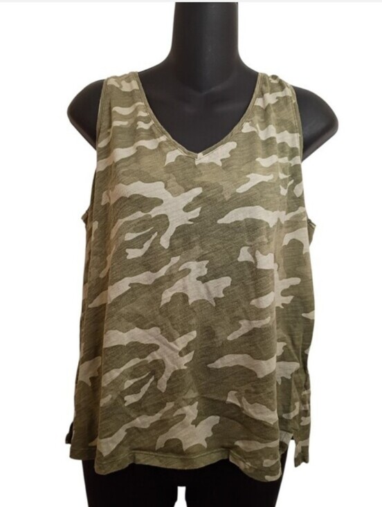 Old Navy Tops - Camo V-Neck Sleeveless Top - Olive Green